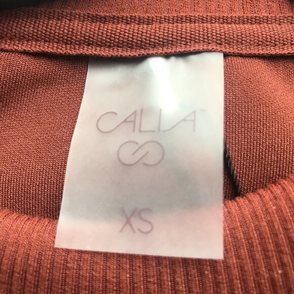 Calia Women's Soft Scuba Crew Sweatshirt in Red Brown NWT - Picture 5 of 16